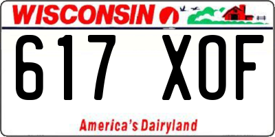 WI license plate 617XOF