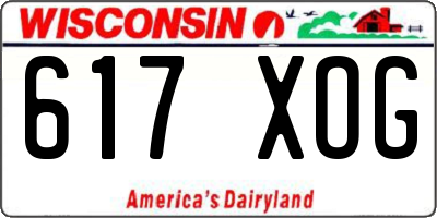 WI license plate 617XOG