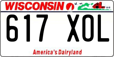 WI license plate 617XOL