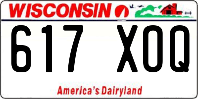 WI license plate 617XOQ