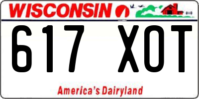 WI license plate 617XOT