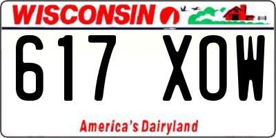 WI license plate 617XOW
