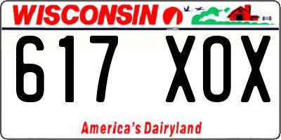 WI license plate 617XOX