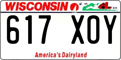 WI license plate 617XOY