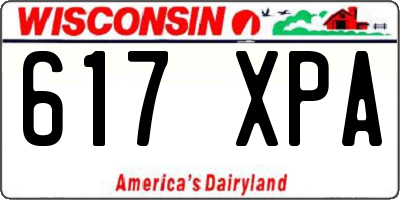 WI license plate 617XPA