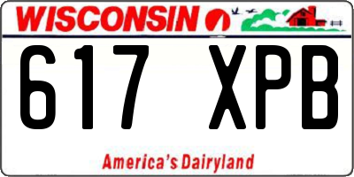 WI license plate 617XPB