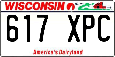 WI license plate 617XPC