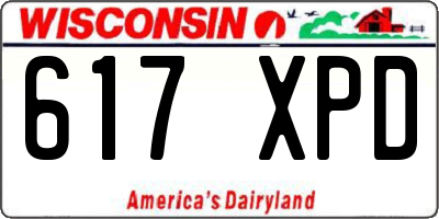 WI license plate 617XPD