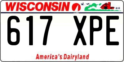 WI license plate 617XPE