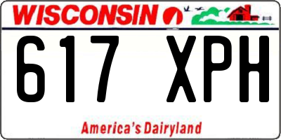 WI license plate 617XPH