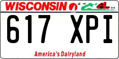 WI license plate 617XPI