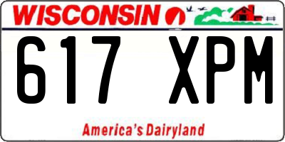 WI license plate 617XPM