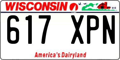 WI license plate 617XPN