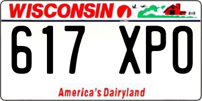 WI license plate 617XPO