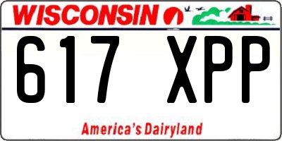 WI license plate 617XPP
