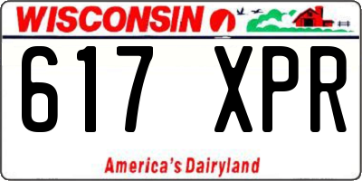 WI license plate 617XPR