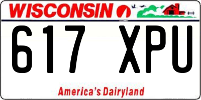WI license plate 617XPU