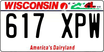 WI license plate 617XPW