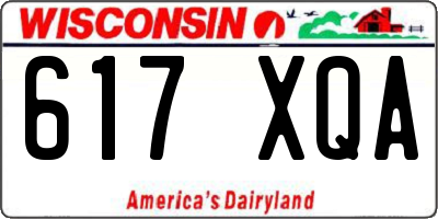 WI license plate 617XQA