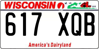 WI license plate 617XQB