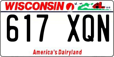 WI license plate 617XQN