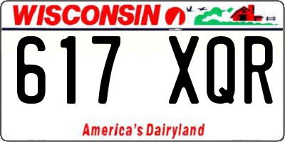 WI license plate 617XQR