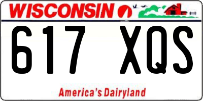 WI license plate 617XQS