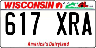 WI license plate 617XRA