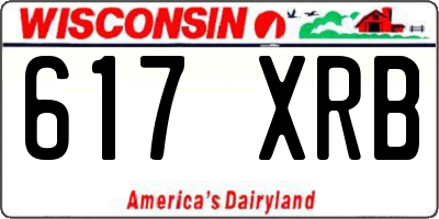 WI license plate 617XRB