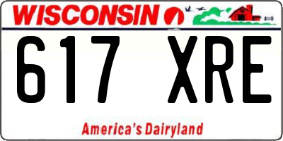 WI license plate 617XRE