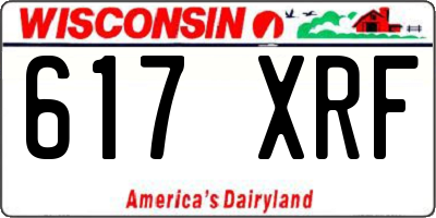 WI license plate 617XRF