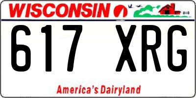 WI license plate 617XRG