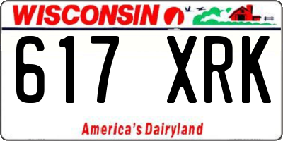 WI license plate 617XRK