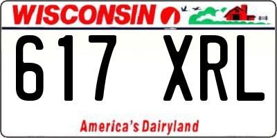 WI license plate 617XRL
