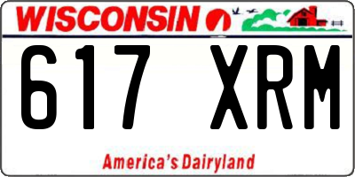 WI license plate 617XRM