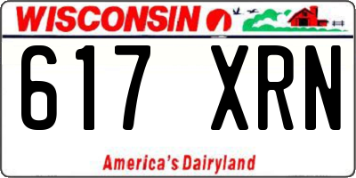 WI license plate 617XRN