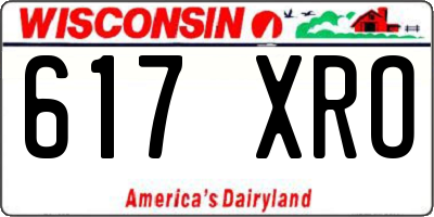 WI license plate 617XRO