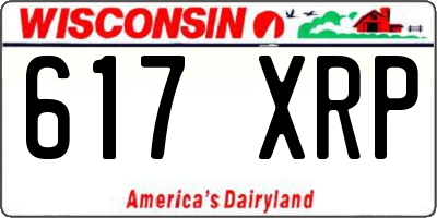 WI license plate 617XRP