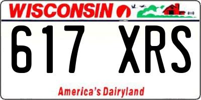 WI license plate 617XRS