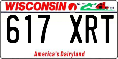 WI license plate 617XRT