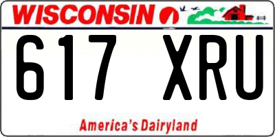 WI license plate 617XRU