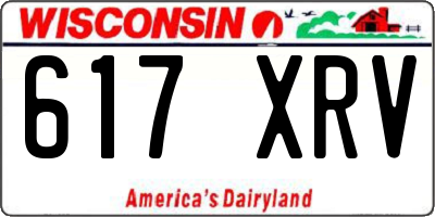 WI license plate 617XRV