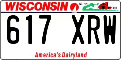 WI license plate 617XRW