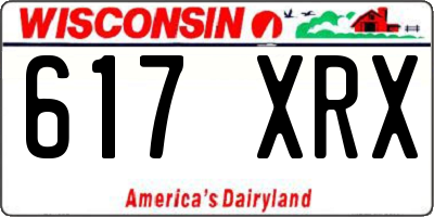 WI license plate 617XRX