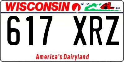 WI license plate 617XRZ