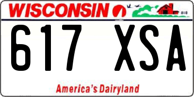 WI license plate 617XSA