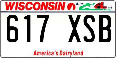 WI license plate 617XSB