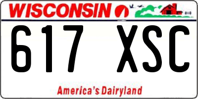WI license plate 617XSC