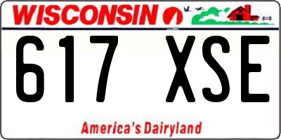 WI license plate 617XSE
