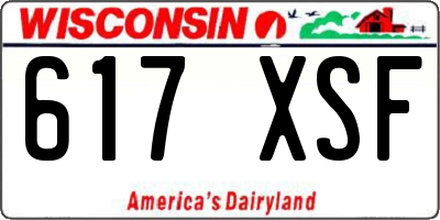 WI license plate 617XSF